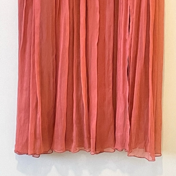 Stills maxi 100% silk flowing pleats rust colour skirt - Picture 5 of 7